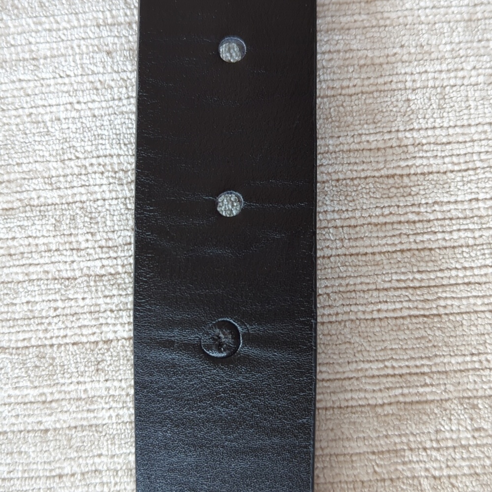 Faux Leather Belt with Elegant Pearl Gold Tone Buckle LARGE Black White Gold - Picture 11 of 16